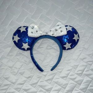 Blue and white star Minnie ears